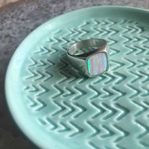 Sterling silver ring with opal stone